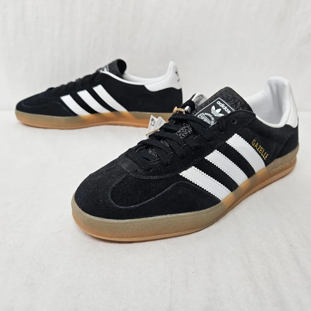 Adidas Gazelle Indoor Casual Sneakers JI2060 Core Black White‎ Gum Men Size 9